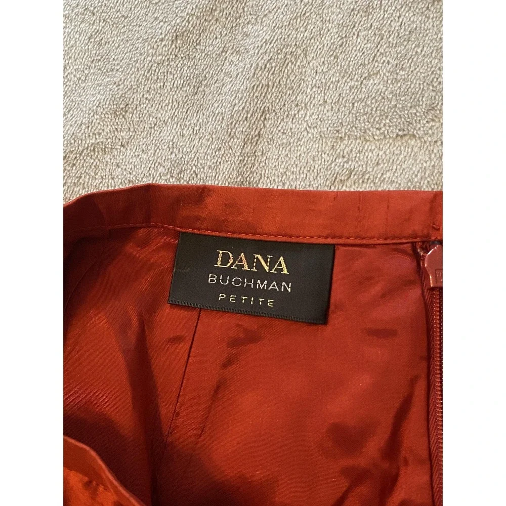 Dana Buchman Skirt Womens 10 Petite Paprika Silk Pencil Vent Lined Career‎ NWT